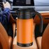 Car Electric Kettle Insulation Cup Temperature Digital Display Cup Cover Large Handle Hot Water Kettle 12V 24V Universal 12V steel color