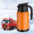 Car Electric Kettle Insulation Cup Temperature Digital Display Cup Cover Large Handle Hot Water Kettle 12V 24V Universal 12V steel color