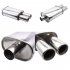 Car Exhaust Muffler Stainless Steel Tailpipe Tips Straight Through Performance Double Outlet Exhaust Muffler Pipes Automobile Exterior Accessories XH EP052 SL s