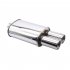 Car Exhaust Muffler Stainless Steel Tailpipe Tips Straight Through Performance Double Outlet Exhaust Muffler Pipes Automobile Exterior Accessories XH EP052 SL s