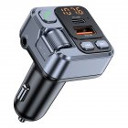 Car Fm Transmitter Bluetooth-compatible Hands-free Aux Player 2.4a Type-c Pd30w Quick Charge Adapter black