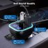 Car Fm Transmitter Car Mp3 Player Bluetooth 5 0 Receiver Dual Usb Car Charger U Disk Play blue