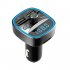 Car Fm Transmitter Car Mp3 Player Bluetooth 5 0 Receiver Dual Usb Car Charger U Disk Play blue