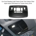 Car Front Reading Light Lamp Frame Cover Trim Carbon Fiber Texture Cover Fit For Toyota Camry 2018