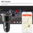 Car GPS Tracker Locator Real Time Tracking Device Dual USB Car Charger Voltmeter black