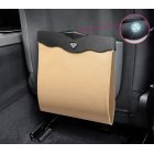Car Garbage Can Multipurpose Hanging Car Trash Bags Waterproof Trash Can For Car Back Seat Beige with LED light