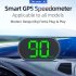 Car HUD Head Up Display GPS Digital Speed Meter Speedometer LED Screen USB Cable Plug   Play Universal For Cars  Trucks  Buses  Electric Scooters green KM H