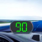 Car HUD Head Up Display GPS Digital Speed Meter Speedometer LED Screen USB Cable Plug & Play Universal For Cars, Trucks, Buses, Electric Scooters green KM/H
