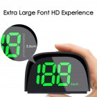 Car HUD Head Up Display Speedometer GPS And BeiDou Dual Chips Large Screen With Sunshade, Overspeed Reminder Function, Vehicles Speed Display Device Black green letter Host+USB data cable
