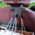 Car Headrest Hook Phone Holder Inner Rear Mount Seat Back Hanger Multi functional Clips Bracket For Bags Hats black