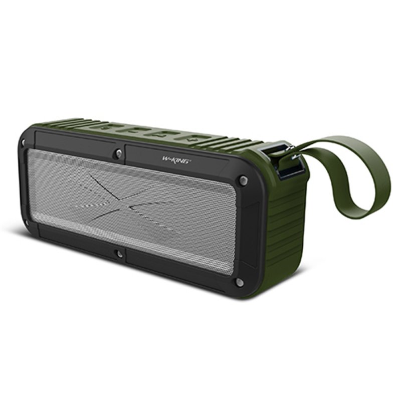 W-king Bluetooth Speaker S20 IPX6 2000mAh FM Wireless Portable Speaker with Microphone and NFC Support for Cellphone Army Green