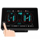 Car Hud Head  Up  Display Speedometer Touch Screen High-definition Dual-channel Satellite Gps Various Interfaces Digital Display black