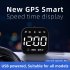 Car Hud Head up Display Gps Speedometer Compass Overspeed Alarm Multi functional Driving Computer Display white light