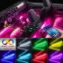 Car Interior Lights Car LED Strip Light 48 LED App Controller Waterproof DIY Color Music Under Dash Car Lighting Kits 12 lights mobile APP control