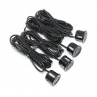 Car Led Parking Sensor Kit 4 Sensors 22mm Reversing Radar Pz300 x 22 Sound Alert Indicator System 3 color Light Bar black
