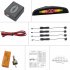 Car Led Parking Sensor Kit 4 Sensors 22mm Reversing Radar Pz300 x 22 Sound Alert Indicator System 3 color Light Bar black