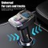 Car MP3 Player Adapter FM Transmitter With LED Display USB PD Fast Charger Supports Handsfree Call U Disk Black and silver