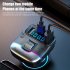 Car MP3 Player Adapter FM Transmitter With LED Display USB PD Fast Charger Supports Handsfree Call U Disk Black and silver