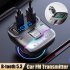 Car MP3 Player Adapter FM Transmitter With LED Display USB PD Fast Charger Supports Handsfree Call U Disk Black and silver