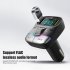 Car MP3 Player Adapter FM Transmitter With LED Display USB PD Fast Charger Supports Handsfree Call U Disk Black and silver