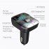 Car MP3 Player Adapter FM Transmitter With LED Display USB PD Fast Charger Supports Handsfree Call U Disk Black and silver