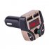 Car MP3 Player FM Transmitter Multifunction Hands free Call Car Bluetooth Player USB Charger TF Card Support Gold