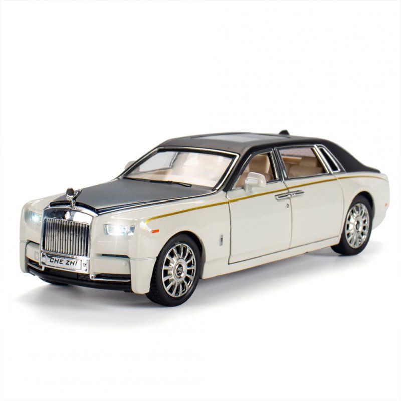 Car  Model  Decoration  Toy Simulation 1:24 Phantom Alloy Luxury Car Model Ornament White