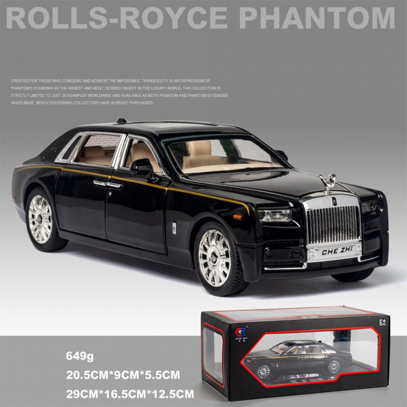 Car  Model  Decoration  Toy Simulation 1:24 Phantom Alloy Luxury Car Model Ornament Black