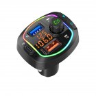 Car Mp3 Bluetooth  Player Fast Charging Colorful Light Type-c Port black