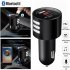 Car Mp3 Bluetooth Player Hands free Car Fm Transmitter Music Player Car  Charger X18 black