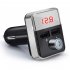 Car Mp3 Player Fm Transmitter Bluetooth compatible Hands free Dual Usb Wireless Charger silver   black