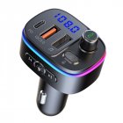 Car Mp3  Player Usb Quick Charge Qc3 0 Handsfree Bluetooth compatible Car Kit Wireless Fm Transmitter black
