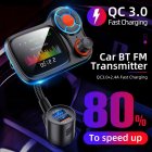 Car Mp3  Player Wireless Bluetooth-compatible T831 Lossless Sound Quality Qc3.0 Fast Charging With Atmosphere Light Fm Transmitter black