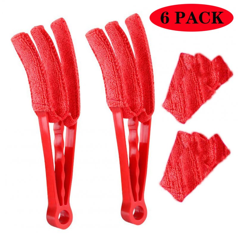 Car Multiple Uses Blind Cleaner Microfiber Removable washable Duster for Blinds red