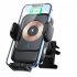 Car Phone Holder 15w Fast Charge Wireless Charger Smart Sensor Mobile Phone Gps Navigation Support Bracket Gold Black
