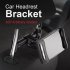 Car Phone Holder Headrest Bracket 360 Degree Rotation Adjustable Universal Back Seat Rear Pillow Stand for iPad Tablet  Round rod silver white