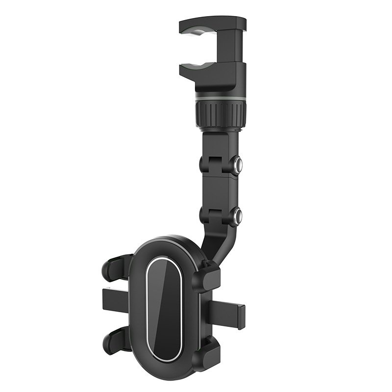 Car Phone Holder Rearview Mirror Hanging Clip Stand 960 Degree Rotatable Bracket Compatible For Iphone grey