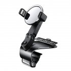 Car Phone Holder Stand 1200-degree Rotation Dashboard Mount Gps Navigation Frame Bracket Clip-on Cradle black