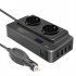Car Power Inverter 12V 200W Led Digital Display Real Time Monitoring Booster EU Plug