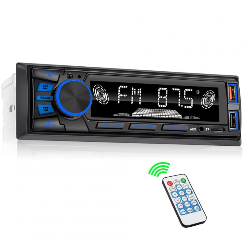 Car Radio Single DIN Stereo Audio MP3 Player Handsfree/FM/USB/AUX FM Radio With Wireless Remote Control black