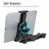 Car Rear Seat Headrest Bracket 360 Degrees Rotation Phone Mount Holder Stand For 4 0 To 12 5 Inches Mobile Phone Tablet black