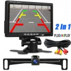 Car Rear View Backup Camera Night Infrared Vision System 7-inch Screen Monitor Ip68 Waterproof For Car Truck black