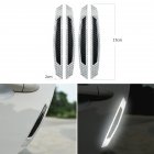 Car Reflective Strip Door Warning Reflector Carbon Fiber Universal Luminous Stickers Decals Door sticker   white   black