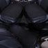 Car Seat Cover set Four Seasons Universal Design Linen Fabric Front Breathable Back Row Protection Cushion Classic black Five piece suit  small waist 