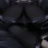 Car Seat Cover set Four Seasons Universal Design Linen Fabric Front Breathable Back Row Protection Cushion Classic black Small 3 piece suit