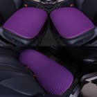 Car Seat Cover set Four Seasons Universal Design Linen Fabric Front Breathable Back Row Protection Cushion romantic purple_Five-piece suit (small waist)