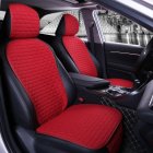 Car Seat Cover set Four Seasons Universal Design Linen Fabric Front Breathable Back Row Protection Cushion <span style='color:#F7840C'>Wine</span> red waist_Five-piece suit (small waist)