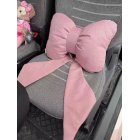 Car Seat Headrest Neck Rest Cushion, Big Bowknot Streamer Shaped Neck Pillow Quick Buckle Design Ergonomic Neck Lumbar Support