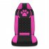 Car Single Seat Cover Cute Footprint Pattern Front Row Seat Cover Interior Accessories Pink