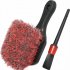 Car Soft Cleaning Brush Detailing Brush Cleans Dirty Tires Releases Dirt And Road Grime Short Handle Brush Red black